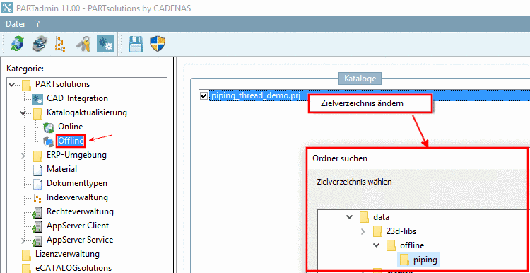 Zielverzeichnis ändernZielverzeichnis ändern