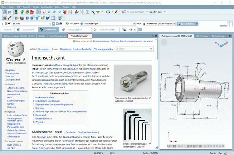 Die Verlinkung auf Wikipedia soll nur als Beispiel dienen. Sie können genauso gut auf Ihren Shop verlinken oder spezielle Einbauinformationen hinterlegen, etc.