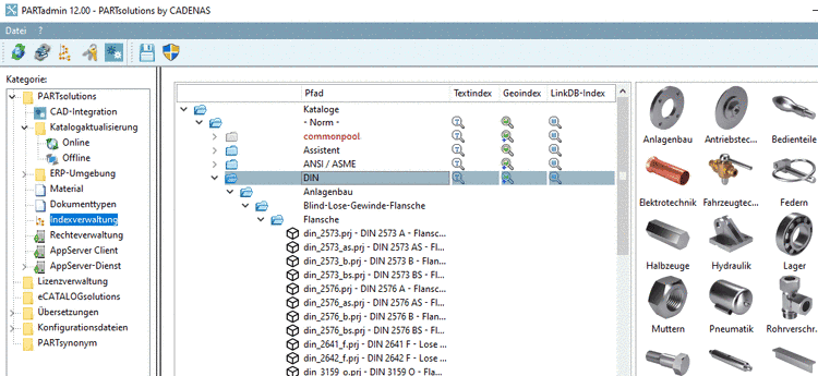 PARTadmin -> Kategorie PARTsolutions -> Indexverwaltung