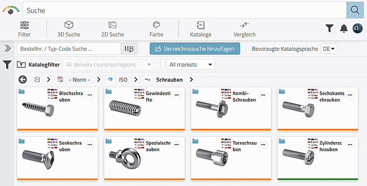Produktstruktur in 3Dfindit