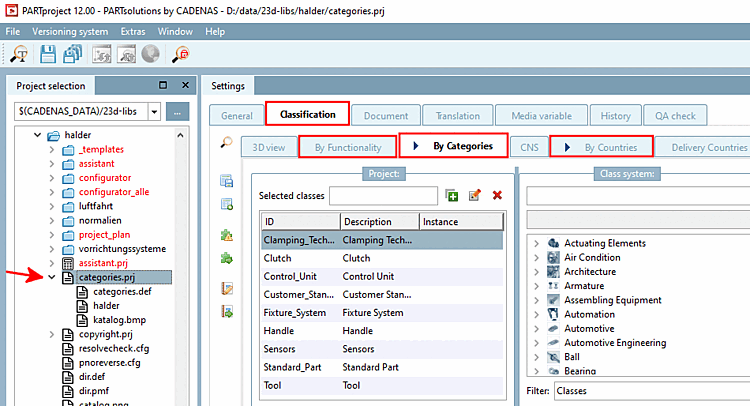 Klassifikation (By Alphabet), (By Categories), (By Countries)