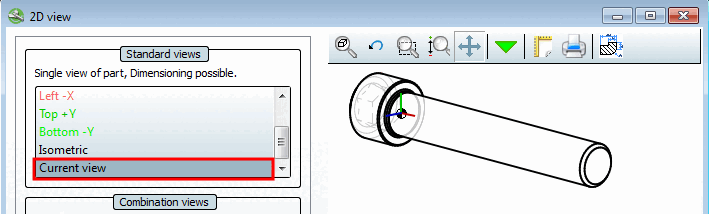 2D-Ableitung [2D derivation] - Aktuelle Ansicht [Current view]