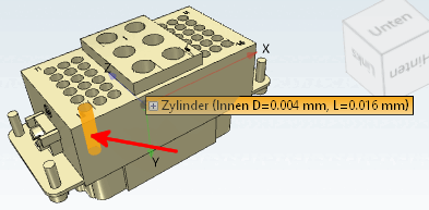 Features "Zylinder" selektiert