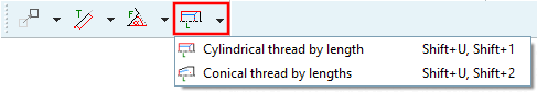 Modifizieren [Modify] → Gewinde [Threads]