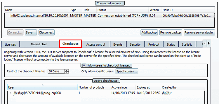 Registerseite "Ausleihen [Checkouts]"