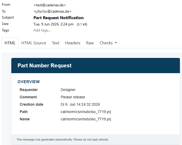 Empfangene Mail (Beispiel)
