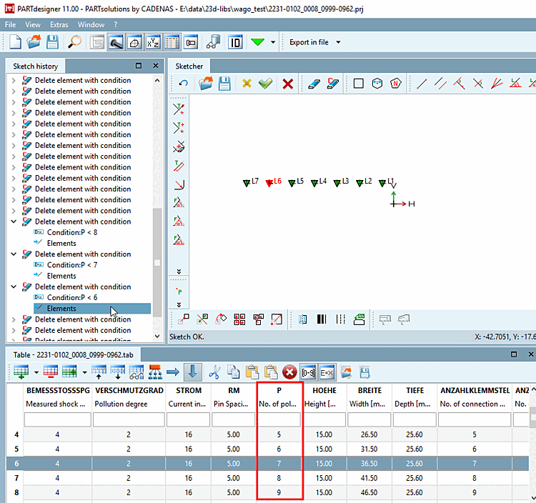 Punkte einzeln angelegt