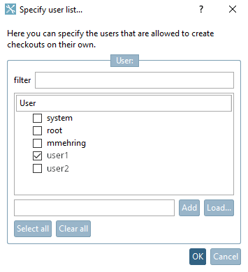 Benutzerliste definieren... [Specify user list...]