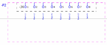 Makrovariante 2: Im Vergleich zu vorherigem Bild wird hier nur der erste funktionelle Block graphisch beschrieben. Die Anordnung der Anschlüsse kann beliebig ausgeführt werden.