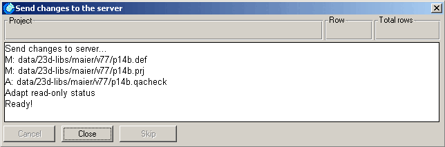 Dialogfenster 2 - Änderungen an Server