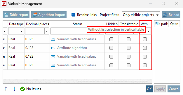 Variablen Verwaltung [Variable Management]