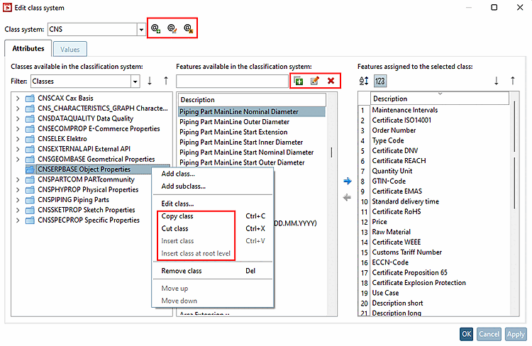 Klassensystem bearbeiten [Edit class system] ab V12.8