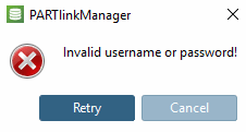 Ungültiger Username oder Passwort! [Invalid username or password!]
