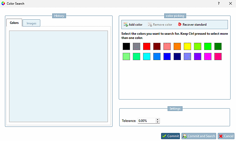 Über diese Option können Sie die maximale Länge des Suchverlaufs im Abschnitt Verlauf [History] ändern.