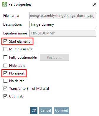 Einfügen Dummy-Teil