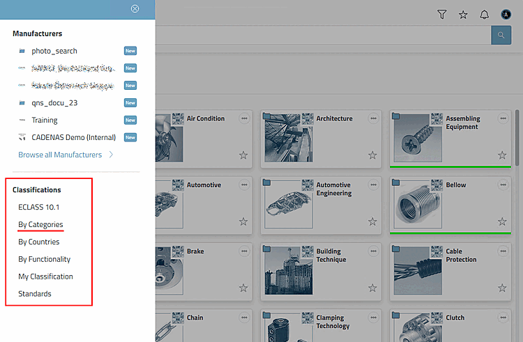 Klassifikationen [Classifications] in 3Dfindit
