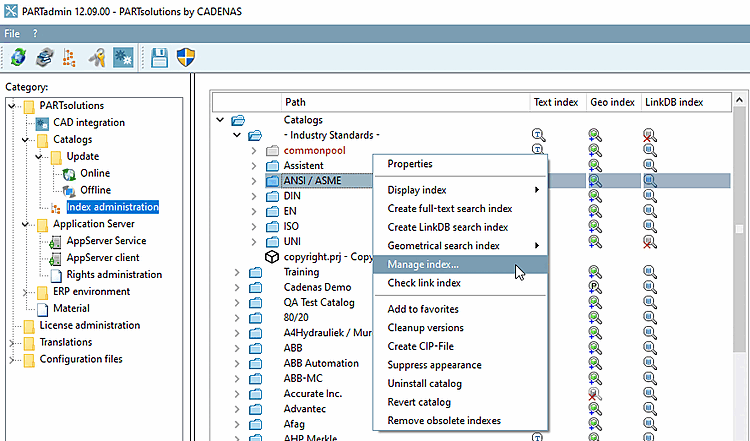 Index verwalten... [Manage index...]