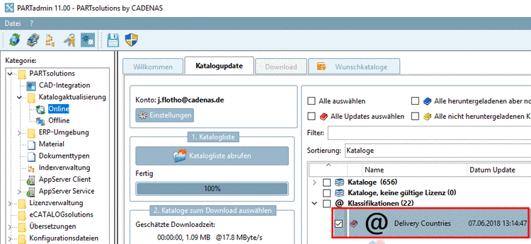 Klassifikation "Delivery Countries"