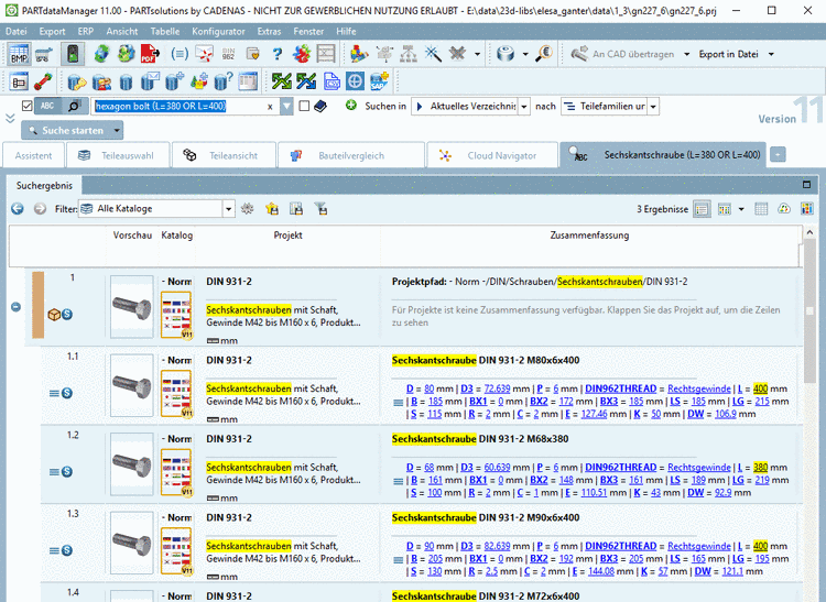 Mit F5 Liste aktualisieren