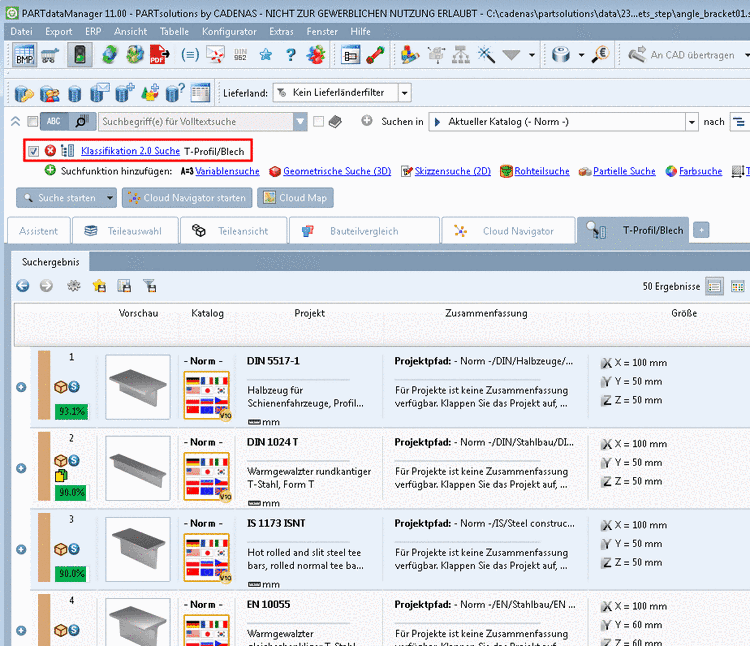 Schlüssel einfügen: Die Abb. ist nur beispielhaft. Es muss bei jedem CAD-System der spezifische Systemkey im Schlüssel "Attr_Section" verwendet werden. Dieser ist bereits eingetragen und darf nicht geändert werden!