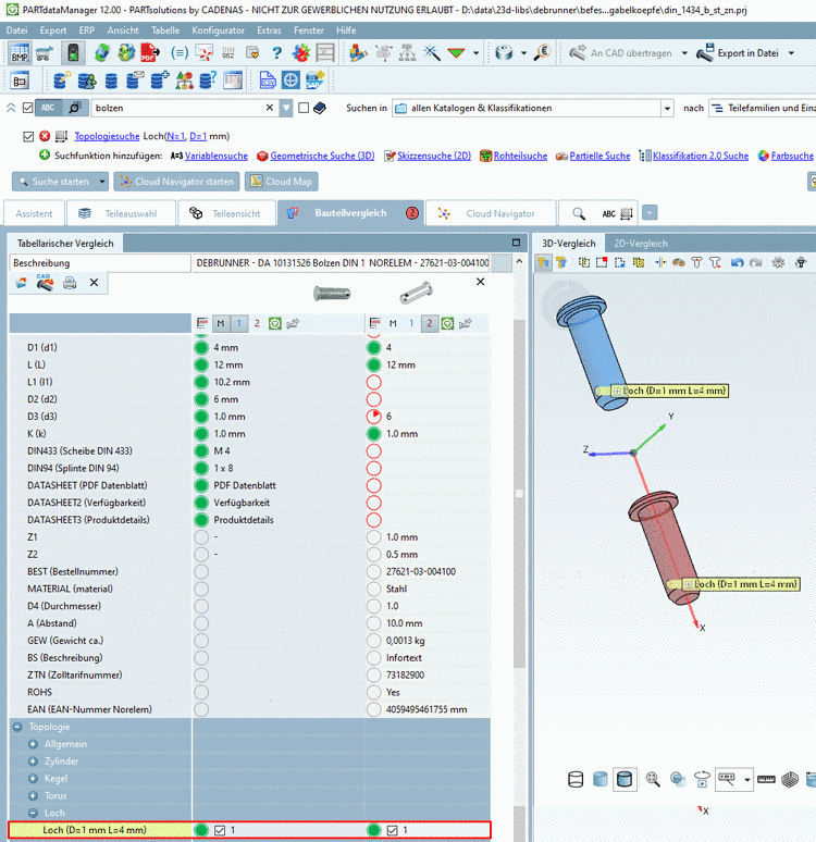 PARTdataManager- Bemaßungsansichten