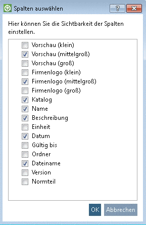 Reihenfolge und Sichtbarkeit von Spalten einstellen