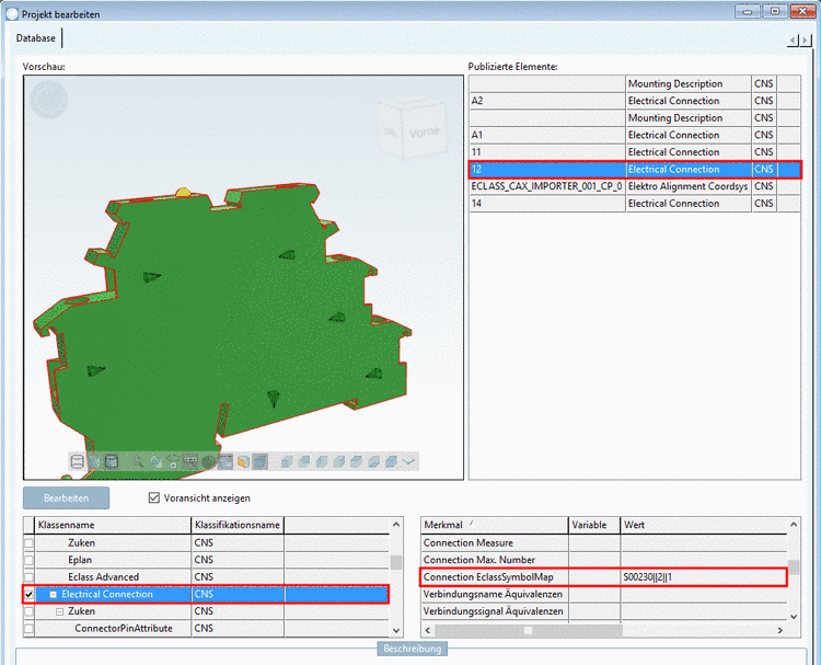 Im vorliegenden Beispiel hat Connection EclassSymbolMap den Wert "S00230||2||1