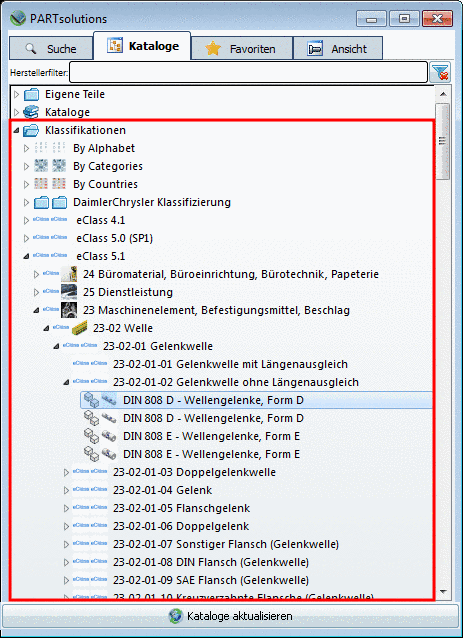 Dialogfenster Klassifizierung -> Klasse "CNSELEK|5|4" - Beschreibung "Associated Part"