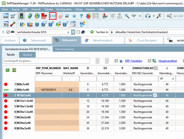 Zu vermeidende Größe: ausgeblendet