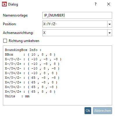 Erzeuge BoundingBox Cp (Strg+B) -> Dialog