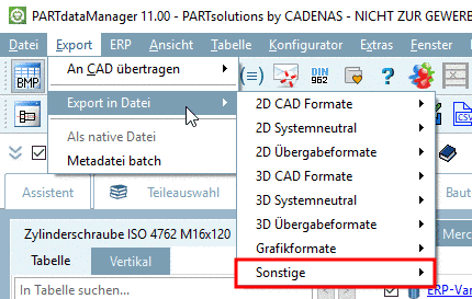Exportformate "Sonstige"