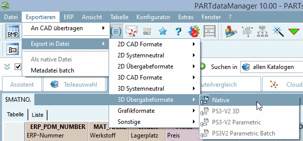 Export im Native-Format