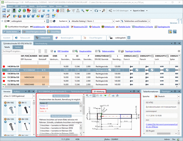 Dockingfenster 2D-Ableitung