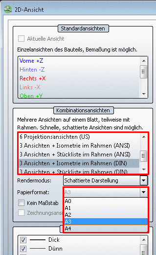 Dialogfenster 2D-Ansicht