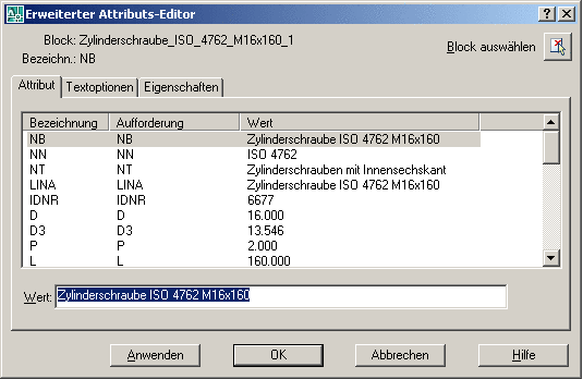 Erweiterter Attributs-Editor