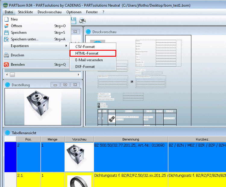 Mapping aus "Vorgeschlagene Elemente"
