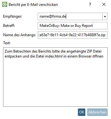 Bericht per E-Mail verschicken