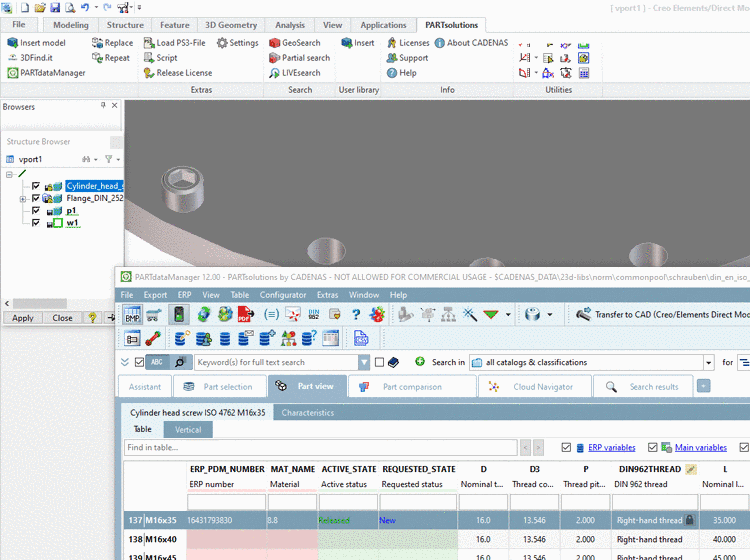 Teil aus PARTdataManager
