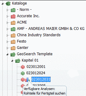 Registerseite "Kataloge"