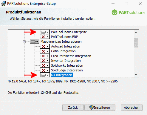 PARTsolutions Enterprise, NX Integration