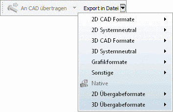 Symbolleiste: Export in Datei