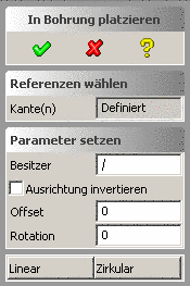 In Bohrung platzieren