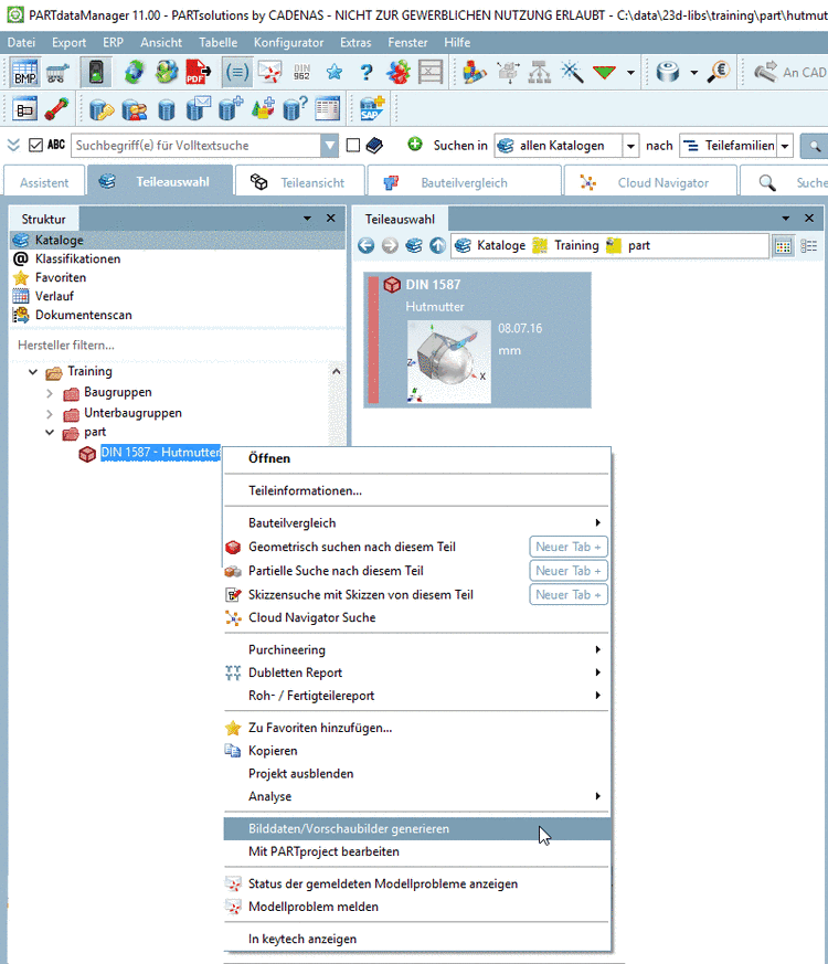 PARTdataManager -> Bilddaten/Vorschaubilder generieren