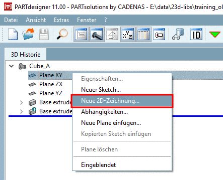 Aufruf Neue 2D-Zeichnung...