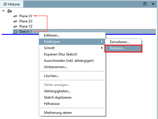 Call: Festkörper -> Rotieren...