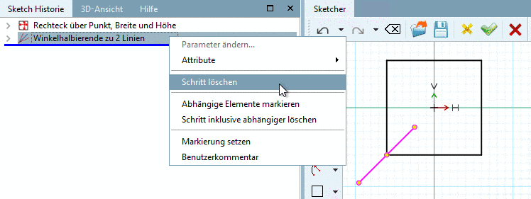 Winkelhalbierende löschen