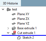 Fehlerhafter Cut extrude