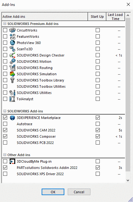 PARTsolutions Solidworks Addin