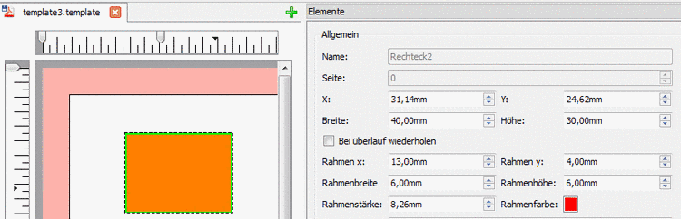 Beispiel: Rechteck selektiert