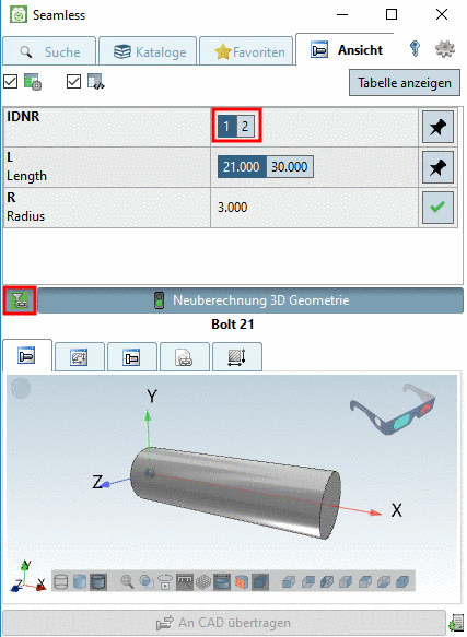 Zubehörteilfilter an